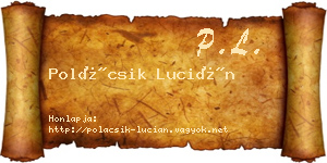 Polácsik Lucián névjegykártya